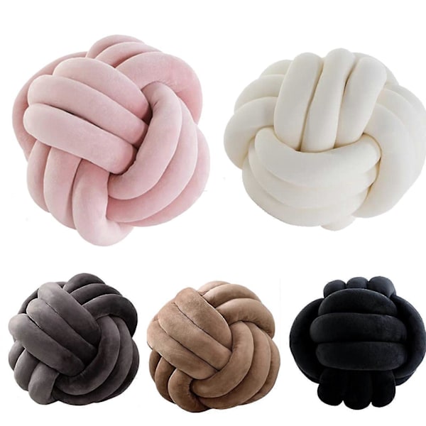 Plysj Knute Ballpute for Hjemmedekorasjon - Pyntepute for Sofa, Bil og Kontorinnredning Black 27CM