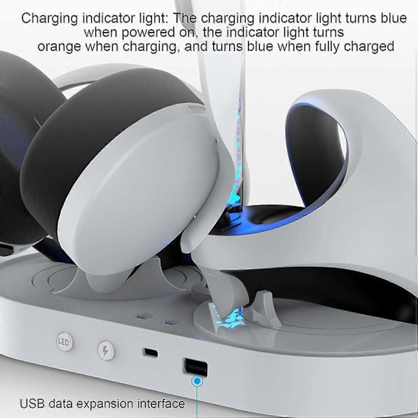 Ladestation til PS VR2, opladningsdock til Psvr2, dobbelt hurtigoplader Sense, ladestation d til PS VR2 VR et tilbehør
