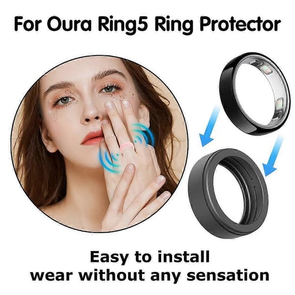 Hudvänligt silikonringskydd för Oura Ring 5 Smart Ring teal S size (6-9)