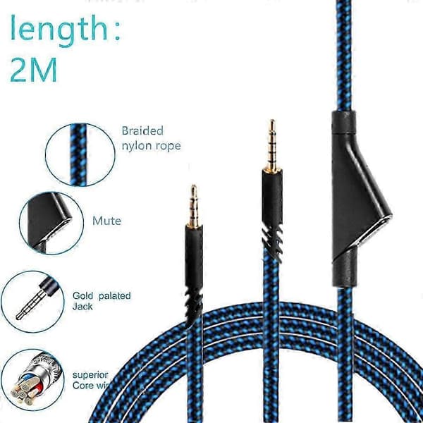 Erstatning for Astro A10 A40 A30 Inline Mute Kabel Ledning Mute Funksjon Lyd Spillkabel for