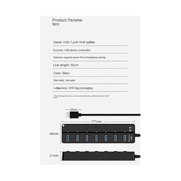 Switch Hub3.0 Splitter Hub Port Expander USB Dator Splitter 4 Port 3.0 Hub