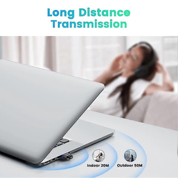 USB Bluetooth 5.0 Adapter Modtager 5.0 Bluetooth Dongle Adapter til PC Laptop BT Transmitter