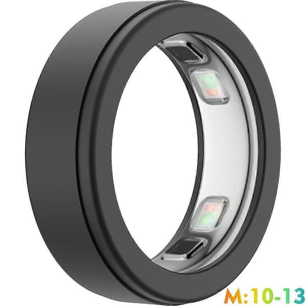 Ihoystävällinen silikonirengassuojus Oura Ring 5 -älysormukselle Black M code (10-13)