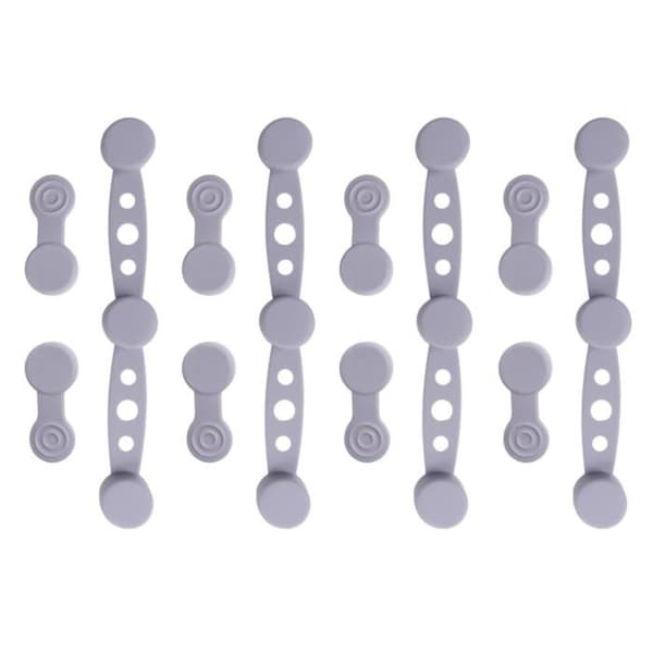 Magnetiske Airfryer Clips, 12 Stykker, Grå, Silikone, Bagepapirholder, Airfryer Tilbehør