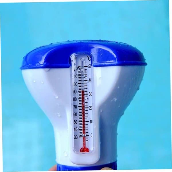 Klor tablet dispenser til swimmingpools, flydende tabletholder til babybade termometer