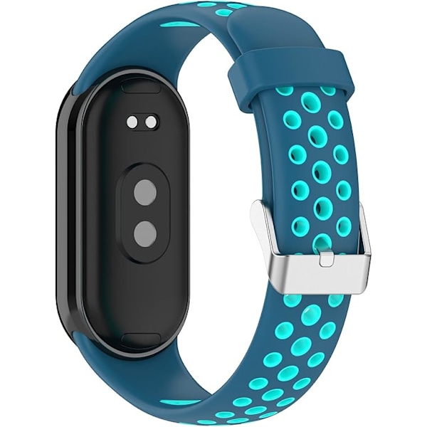 Smartwatcharmband Kompatibel med Xiaomi Mi Band 8, Silikonarmband, Ersättningsarmband, Armbandsslinga, Tillbehör blue green