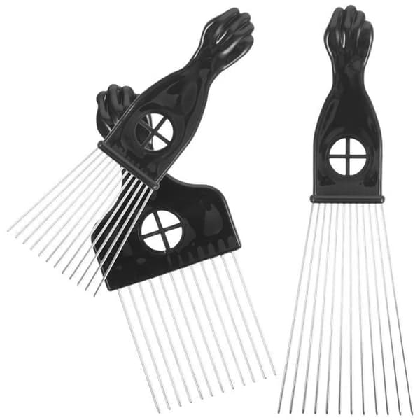3 Detangling Metalkamme i Rustfrit Stål - Brede Tænder - Til Afro/Krøllet Hår - Til Mænd