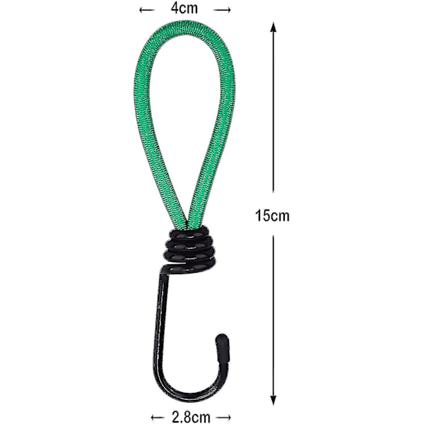 12 Stk. Krokstrammer, Presenningstrammer Krokstrikker Camping Med Krok, Elastisk Bånd