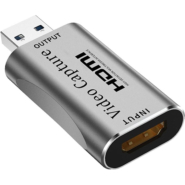 Ääni- ja videonäytönkaappauskortti, HDMI - USB 3.0 Full HD 1080P, HDMI-videonäytönkaappaus videon editointiin/pelaamiseen/suoratoistoon/online-opetukseen