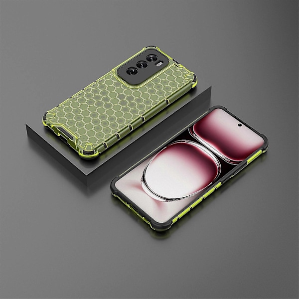 Oppo Reno12 5G Cover - PC+TPU Telefonbeskyttelse med Honningkageform, Stødabsorberende Green