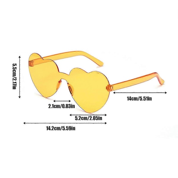 12 stk. Hjerte Solbriller For Kvinner Transparent Hjerteformede Solbriller Bulk Morsomme Solbriller Pakke For Festgaver red