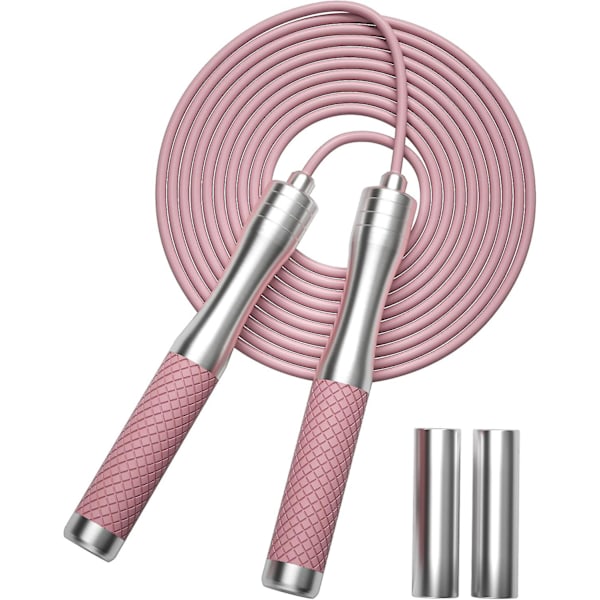 SDIGV - Sjippetov til Kvinder Mænd Træning med Justerbar Længde, Hoppetov og Legering & Silikone Håndtag Egnet til Workout Boksning Hjem Gy PinkWeighted