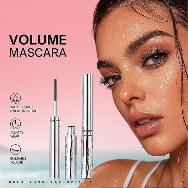 GECOMO Mascara - Gevindbørste Design Klumpfri Vippeløftende Effekt Langvarig Brug