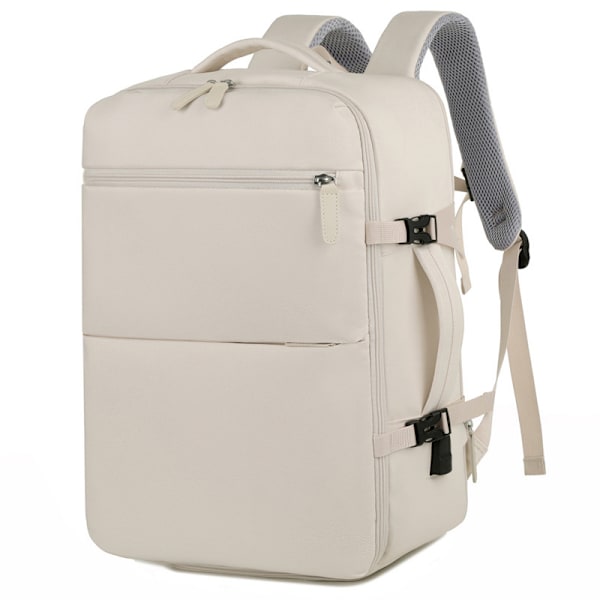 Kabine Rejse Rygsæk 40x20x25, Stor Kapacitet, Unisex, Minimalistisk Stil, Vandtæt, Til Skole og Rejse Blanco roto
