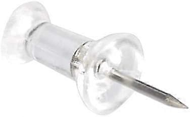 Häftstift, klart plasthuvud, stålspets, 100/200-pack Clear 100Pcs