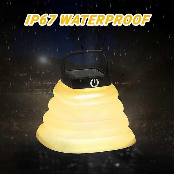 Camping Light Solar LED-lys Sammenleggbart LED-lys Camping Light 3 Dimmende Moduser Lommelykt Camping Light