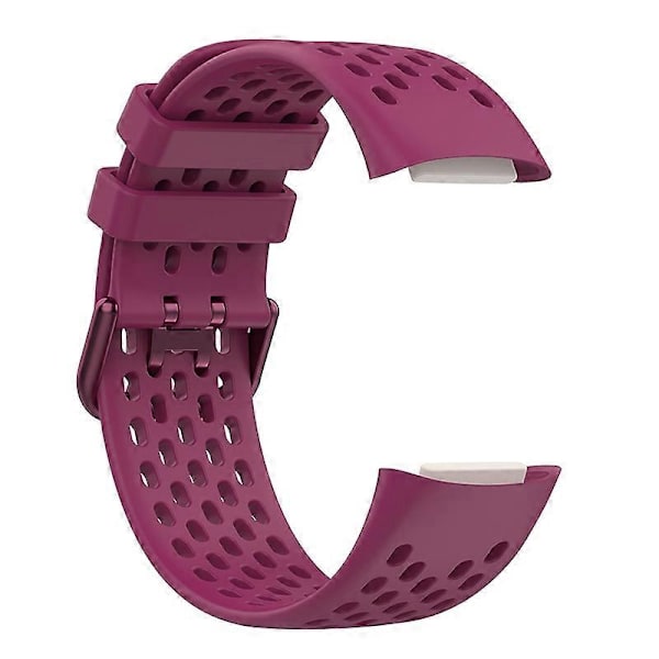 Blød silikone sportsudskiftningsurrem med åndbare huller til Fitbit Charge 6/5 Multicolor Style H