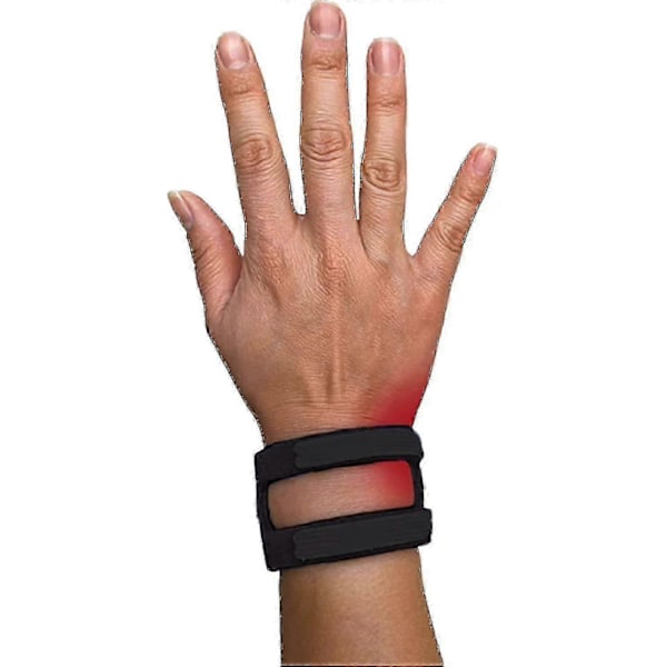 Wristwidget Justerbar håndledsstøtte til TFCC-skader, One Size passer de fleste. Til venstre og højre håndled, støtte til vægtbærende belastning, træning Black