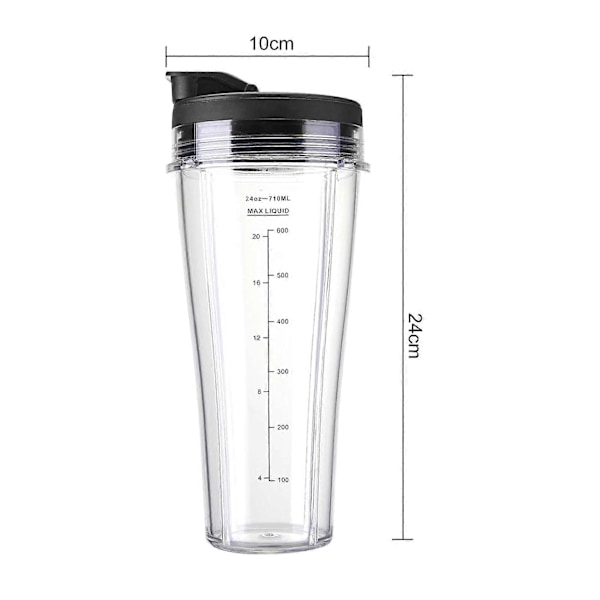 Reservedele til Ninja blender SS101 24 Oz blandekop med lækagesikre låg Tyndt bunddesign BPA-fri blandekop til SS100 SS101 SS300 SS351 SS4