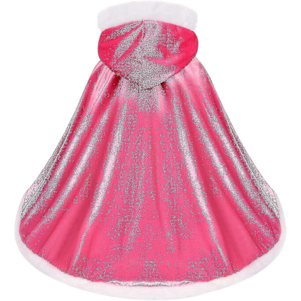 Vändbar Cape för Vuxna och Barn, Påsk Halloween Jul Mantel Maskerad Vampyr Häxa Trollkarl Rollspel Cape Pink 110cm