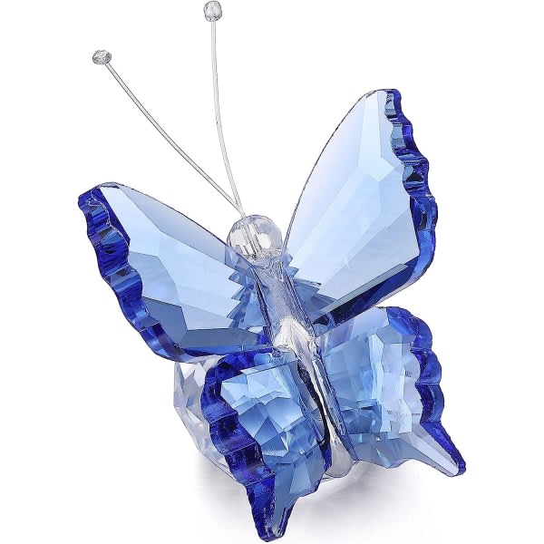 Mamma present blå fjärilsdekoration med K9 kristallglas facetterad boll Suncatcher prydnad för hemmakontoret
