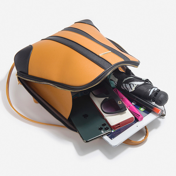 Brun PU Läder Ryggsäck Dam Lyx Axelväska Korthållare Set Crossbody Väska Gåva Brown