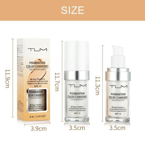 1-3 st Färgförändrande Foundation Makeup Base, Långvarig Fuktgivande 30ml 2pcs