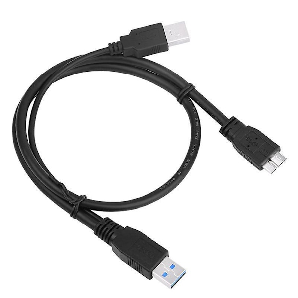 0,5 m USB 3.0 Kaksois-USB-A uros - Micro-B Y-kaapeli virtajohdolla ulkoiselle kiintolevylle