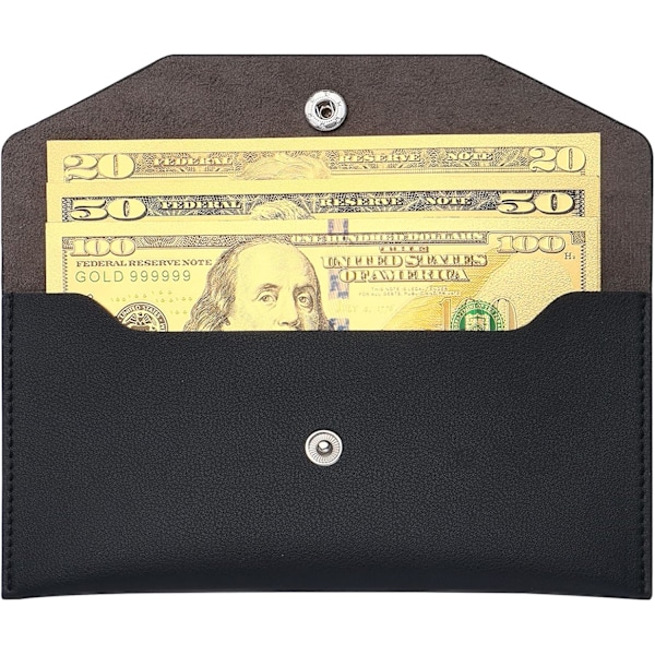 Cash Envelopes PU Leather, Money Envelopes Reusable Waterproof Budget Envelopes Cash Wallet 6.9x3.5 in