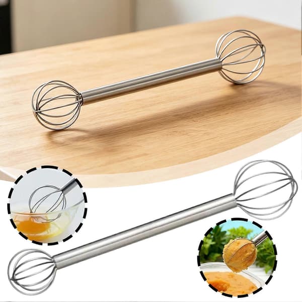 Japansk Miso Muddler Dobbelt Hoved Rustfrit Stål Målepisk Husholdnings Røreværktøj Til Suppe Sovse Dej