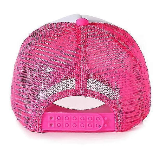 Barn Gutter Jenter Uformelle Trucker Baseball Caps Peak Snapback Solhatt Hodeplagg Rose Red   White