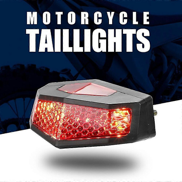 5 I 1 Motorcykel LED Blinklys Stop Baglygte Bremse Lys Nummerplade Universal Rød