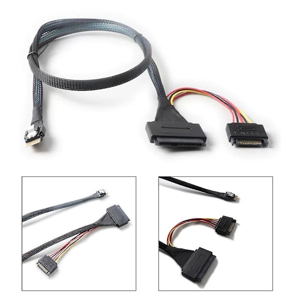 PCIe4.0 SlimSAS SFF-8654 4i Hane till SFF-8639 U.2 Konverteringskabel Adapter Linje