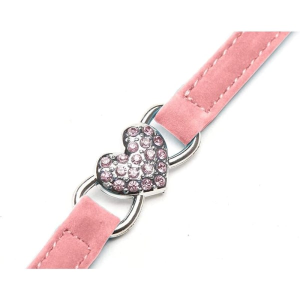 Stykke Cat Collar Heart Charm og Crystal with Water Diamond Love Pet Supplies Rosa