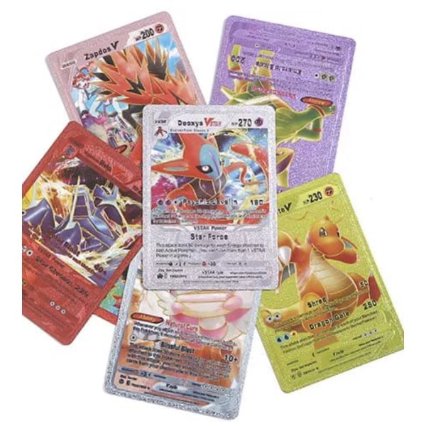 55 ekstremt sjældne Monster kortpakker Vmax, GX, EX, V interessant kombination, skinnende kort, perfekt gave til børn Blændende Farver Engelsk Colourful English