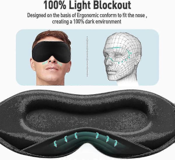 Uppgraderad sömnmask, perfekt sovmask för sidosovare