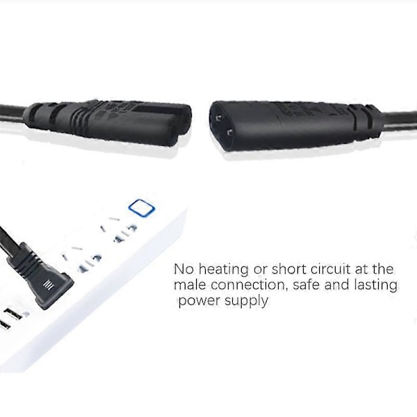 IEC320 C8 till 2X C7 Y Split AC-sladd, IEC Figur 8 Hane till 2 Hona 1 in 2 Ut AC-kabel