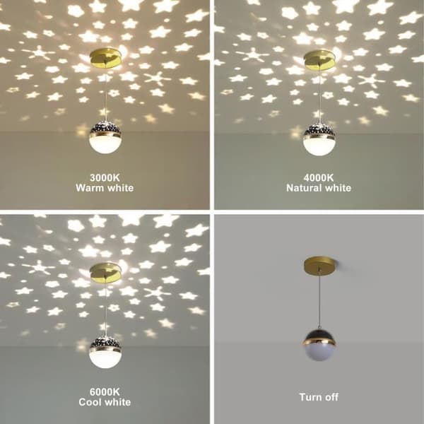 Hengende fe-stjerne - 12 cm - Metall - LED - Til barnerom