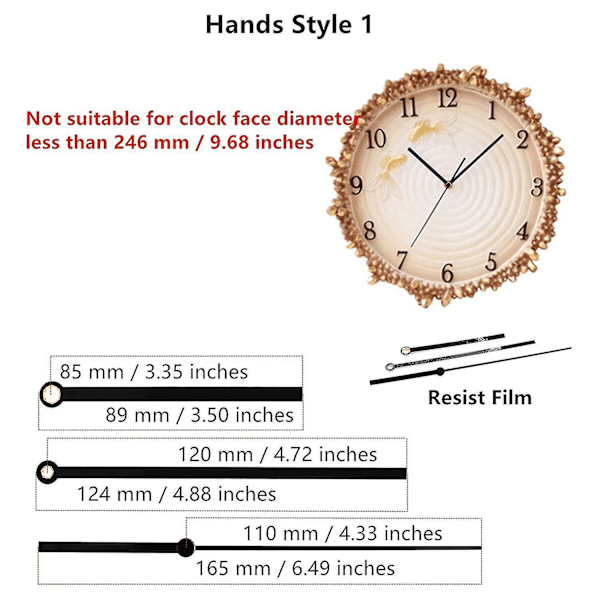 DIY Quartz Pendulur Ur Værk Mekanisme med 2 Par Viser Væg Quartz Ur Reparationsværktøj Pa