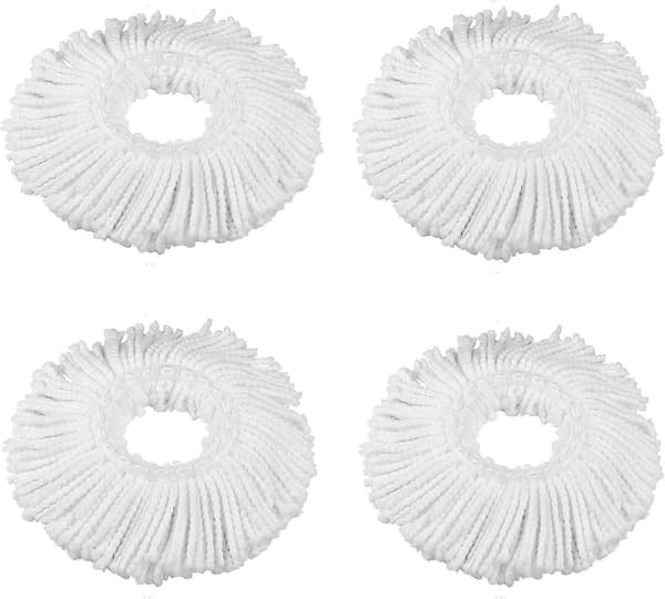 360 Spin Magic Moppehode, ZZM Moppehode Erstatning Mikrofiber Moppehode Refill for Standard Roterende Universell Spin Moppesystem Erstatning (Rund-10 stk)