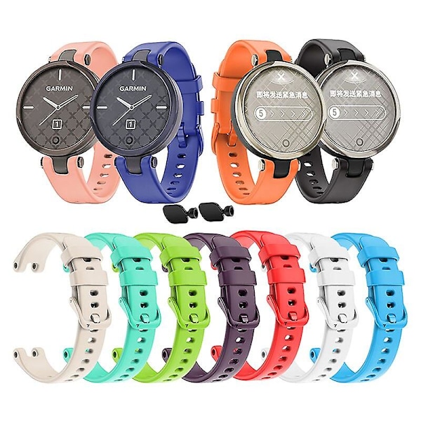 Mjuka Sportarmband i Silikon för Garmin Lily Dam Fitness Sport Armband Ersättning Rose Purple