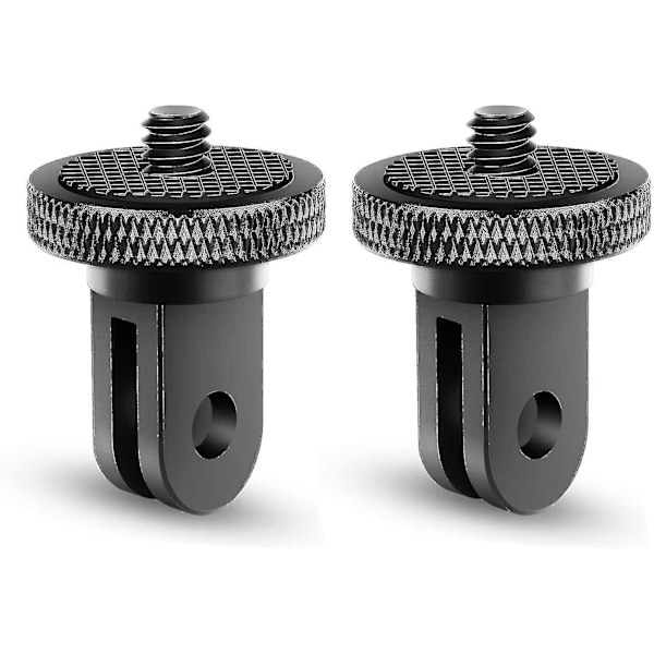 Tripod Adapter Kamera Mount Tilbehør Aluminium Adapter Montering af Kameraer Til For Gopro Mount Og Andre Action Kameraer (2 Stykker, Sort)