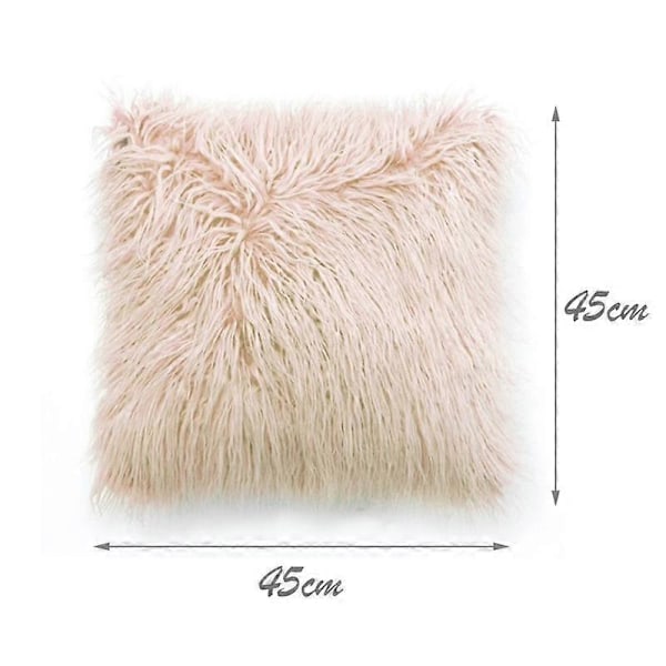 1 stk. Shaggy Fluffy Putetrekk Putevar Myk Pels Plysj 45x45cm white