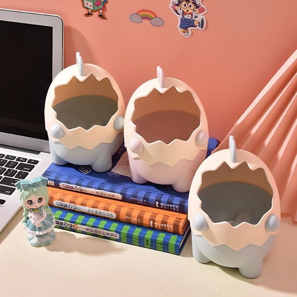 1 kpl Jelly Fashion Kids Cute Dinosaur Egg Pen Holder Opiskelija Luova Irrotettava Työpöydän Säilytyspenikotelo Toimiston Koriste Sininen Blue