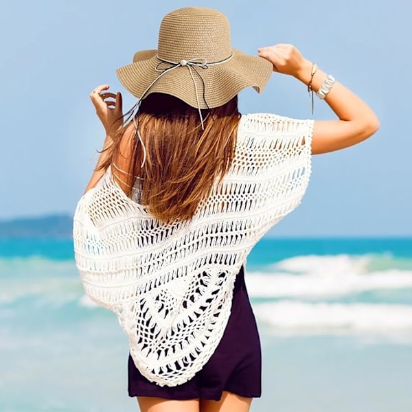 Solhatt för damer, 2-pack stråhatt sommarhatt för damer hopfällbar stor bredbrättad strandhatt