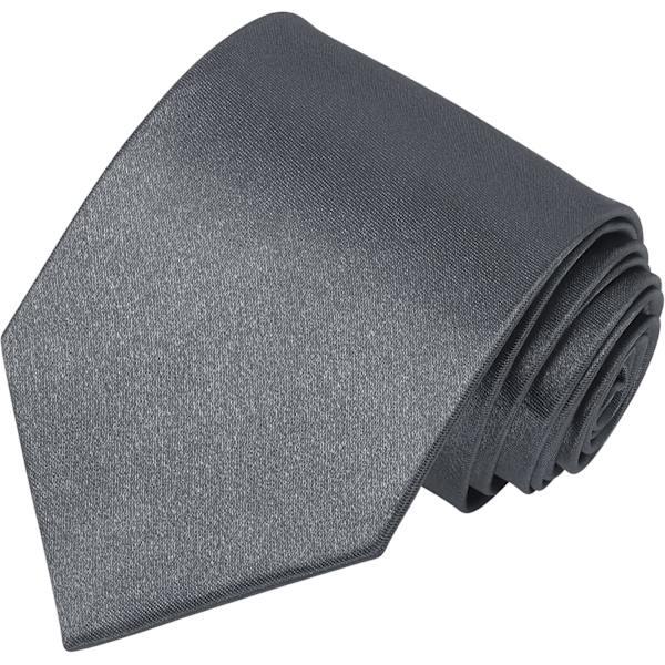 Menn Slips Solid Farge Halsduk for Menn Bryllup Forretning Formelle Slips Dark Grey