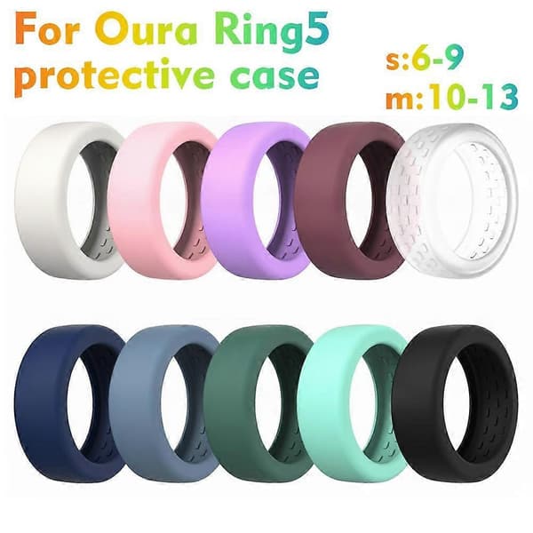 Silikonskyddsfodral för Oura Ring 5 Smart Ring Stötsäkert Pink M