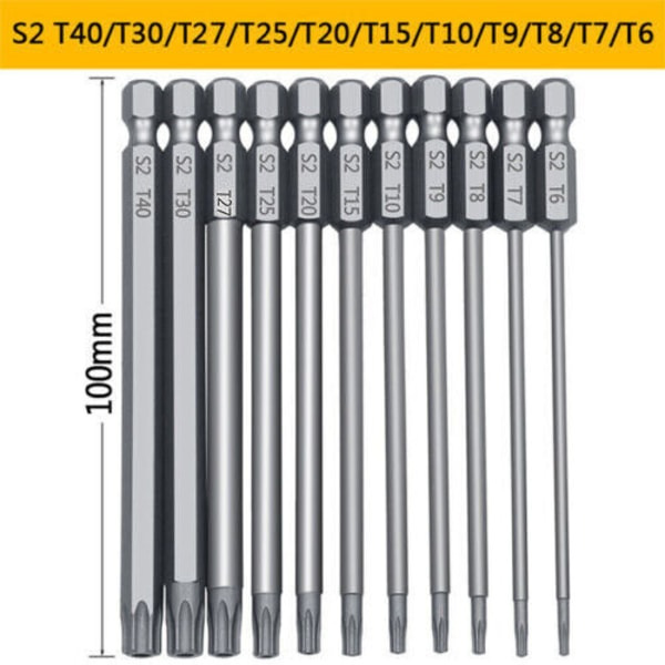 11-delars lång Torx Star Hex Security Bit Set Manipuleringssäker skruvmejselbitshål