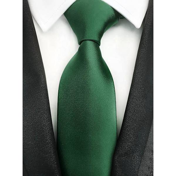 Herrar Slips Solid Färg Halsduk för Män Bröllop Business Formell Slipsar Green