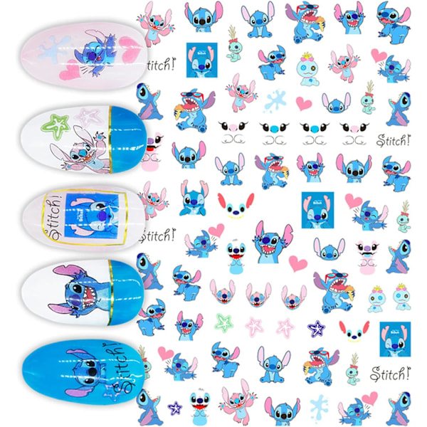 3 st Cartoon Nagelsticker, Söta Nagelsticker Självhäftande 3D Stickade Nagelsticker för Kvinnor Barn Flickor Manikyr DIY eller Naglar